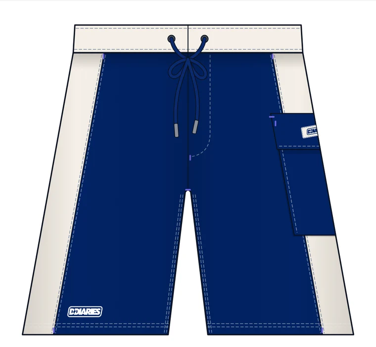 The Night Dive boardshort, front view